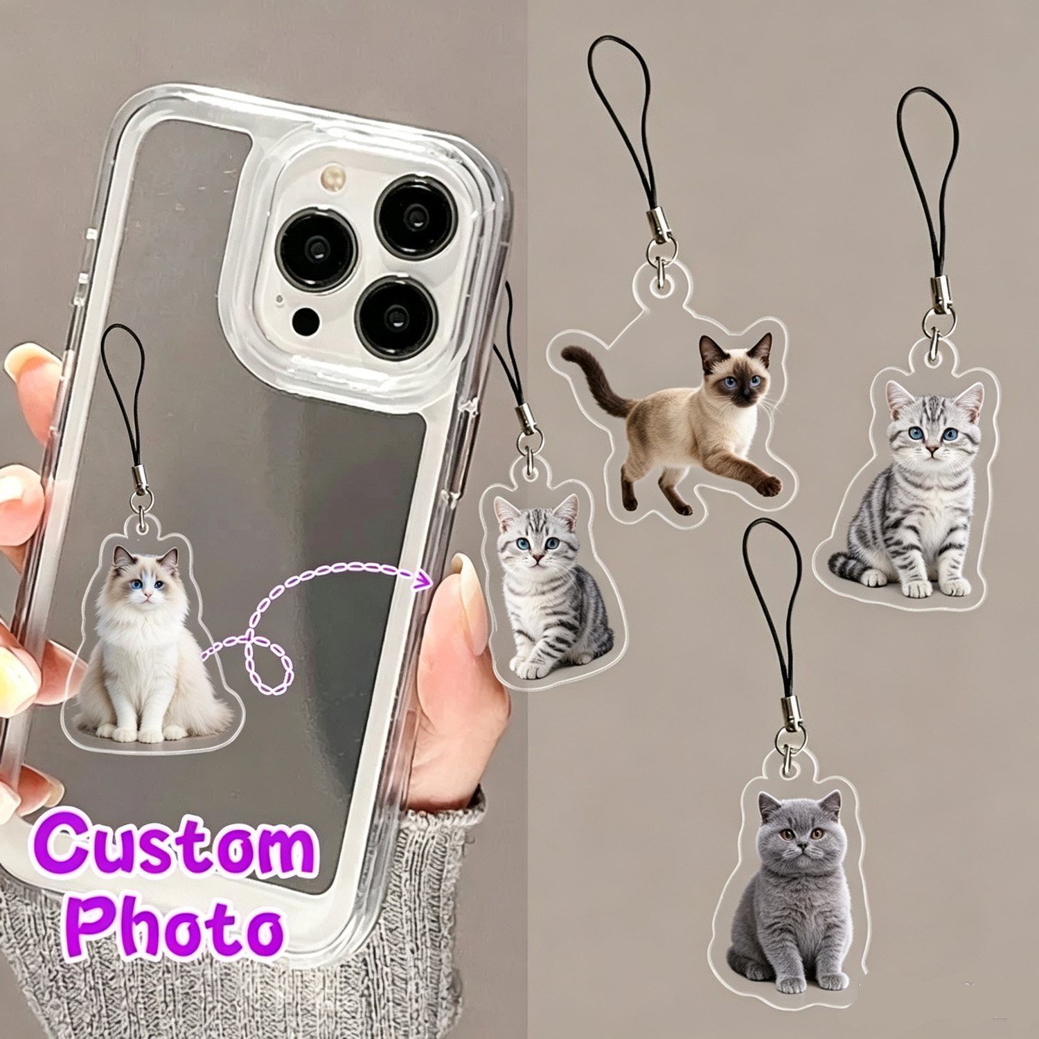 맞춤형 반려동물 사진 휴대폰 액세서리, 개인 맞춤 고양 - Pet Portrait Custom 리뷰 및 가격